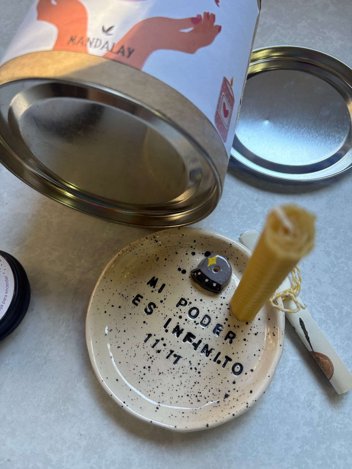 Un año de velas de miel - platito mi poder es infinito