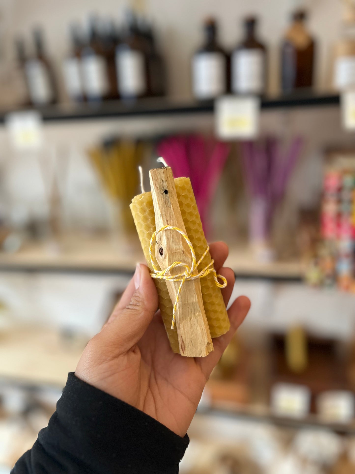 2 velas de miel + palo santo