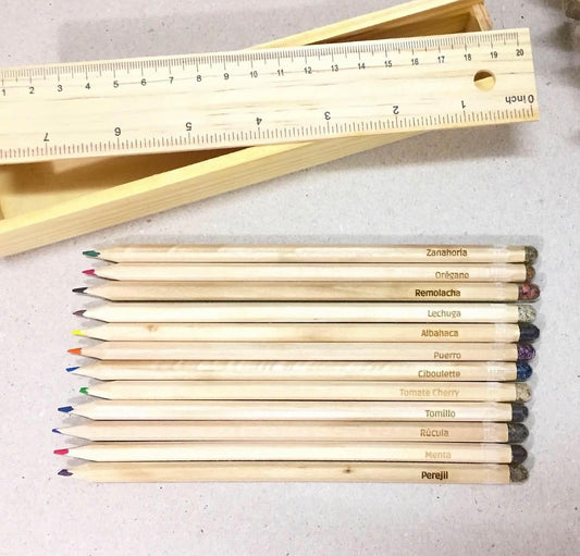 Colores plantables x12 en cajita de madera