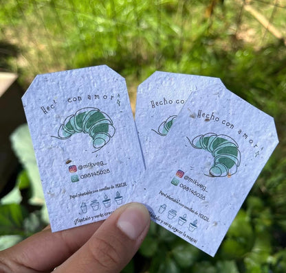 Tags de papel plantable x50