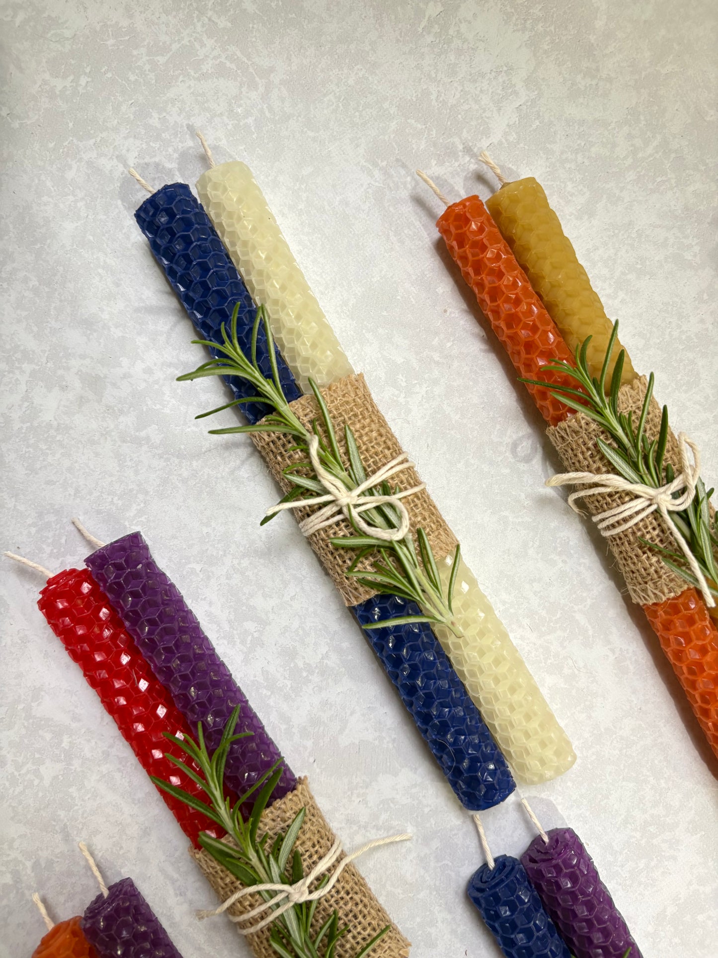 Velas de miel de colores 20cm