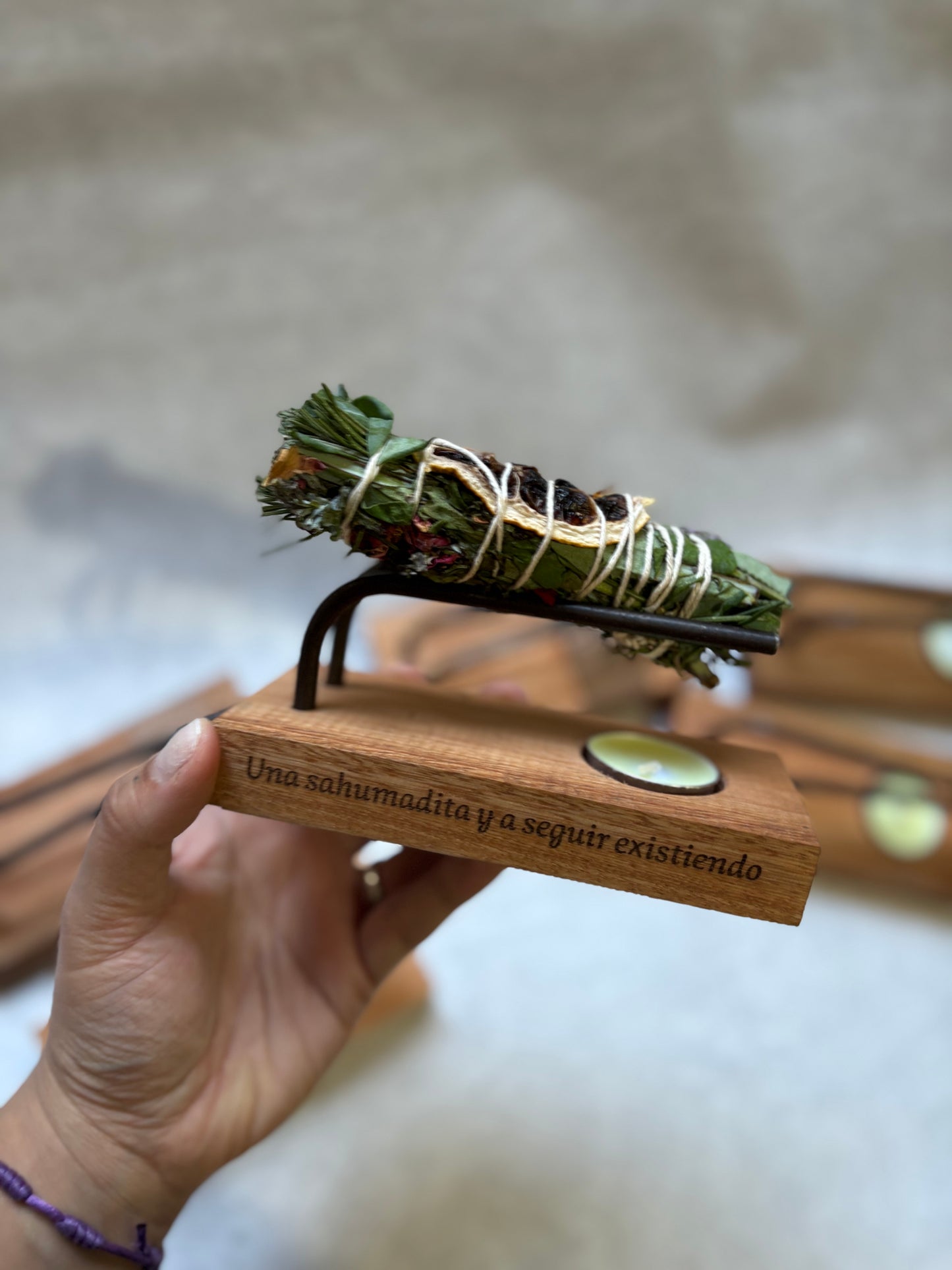 Porta ramillete / palo santo