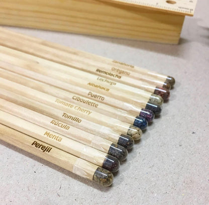 Colores plantables x12 en cajita de madera